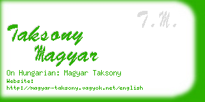 taksony magyar business card